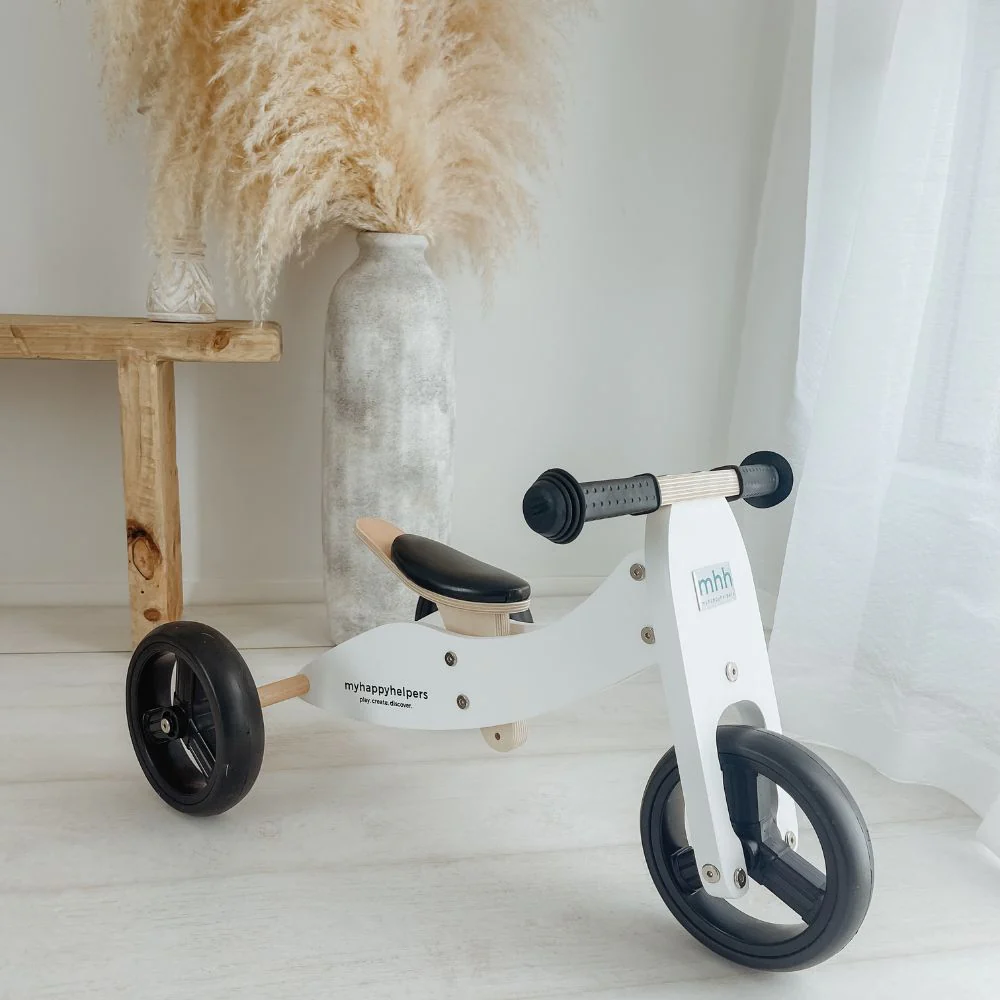 2 in 1 Mini Trike / Balance Bike with Basket - Snow White - Image 3