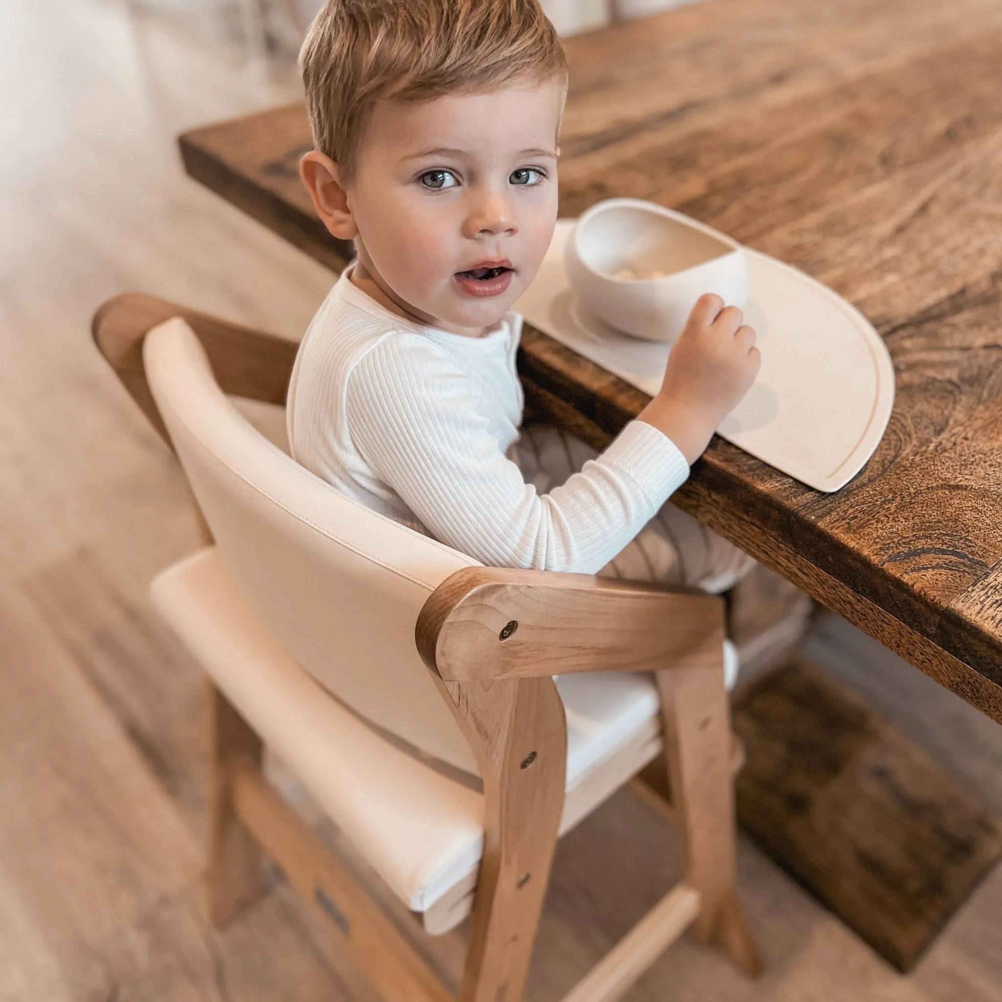 Dine and Grow TODDLER DINING CHAIR - White & Varnish - Image 4