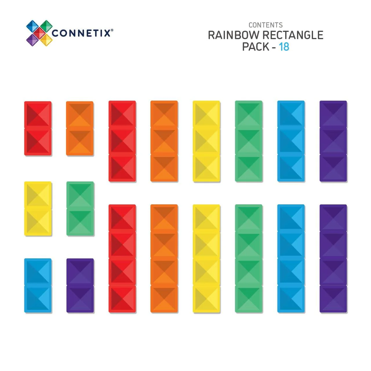 Connetix Rainbow Rectangle Pack 18pc - Image 8